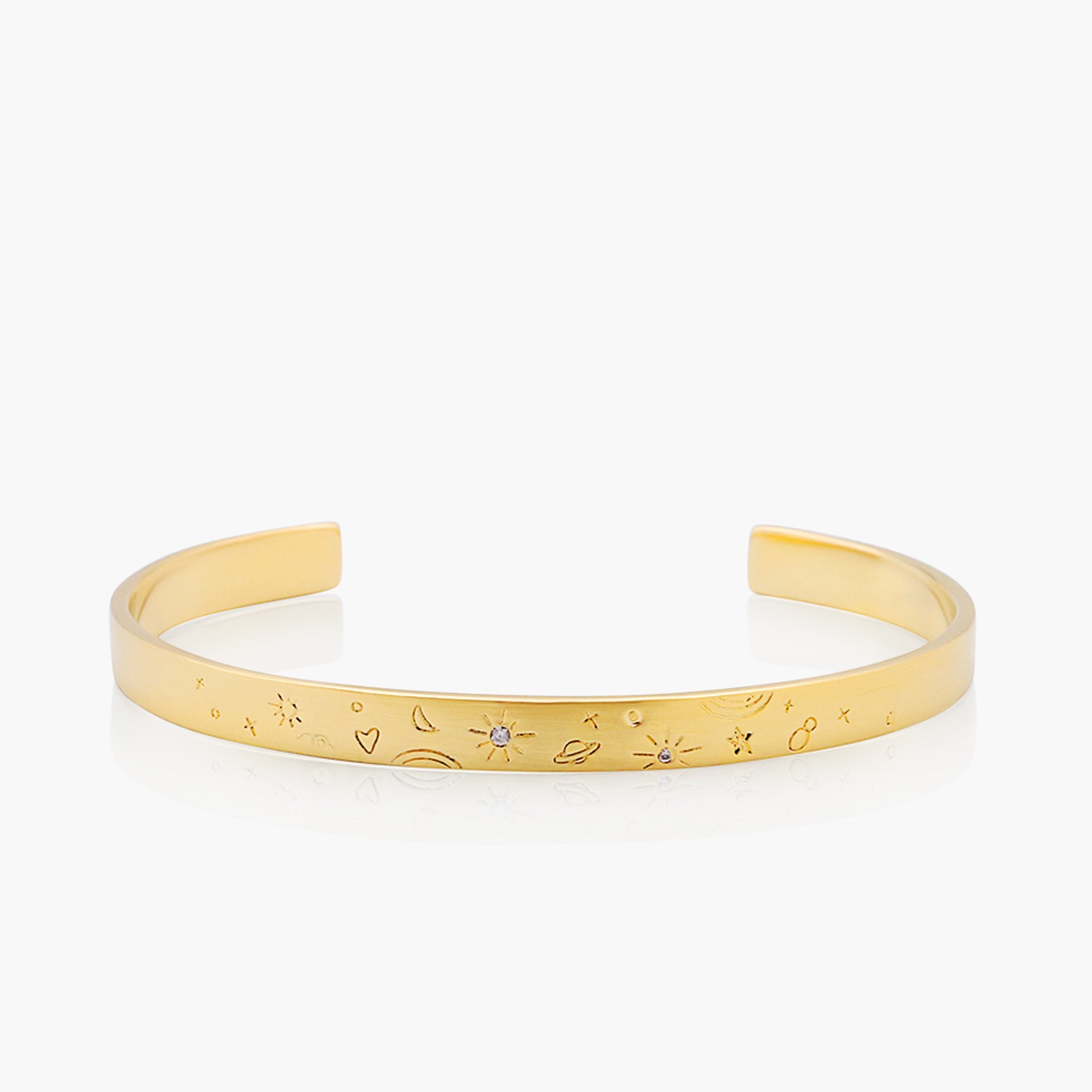 Playa Luna Jewelry Gold Moon and Stars Cuff Bracelet Lucy