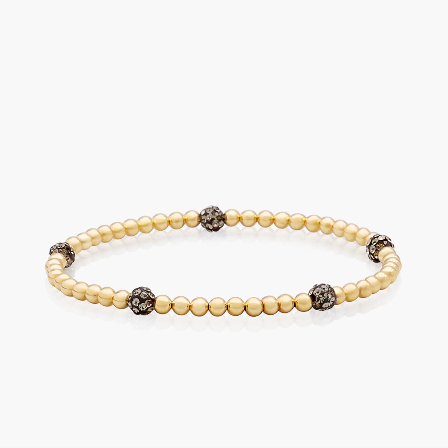 Playa Luna Jewelry Gold Bead Bracelet with Gray Gems Demi