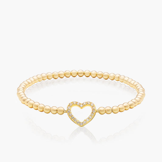 Playa Luna Jewelry Gold Filled Open Heart Bead Bracelet Kim