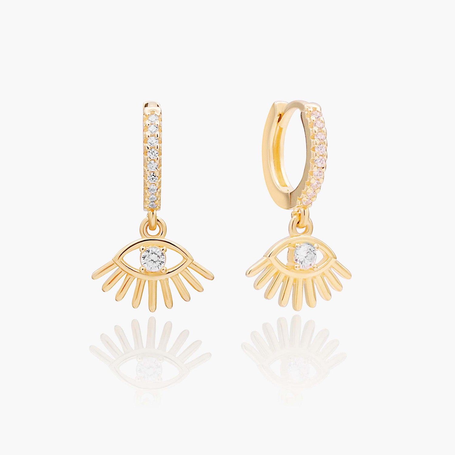 Playa Luna Jewelry Gold Evil Eye Huggie Hoop Earrings Kai