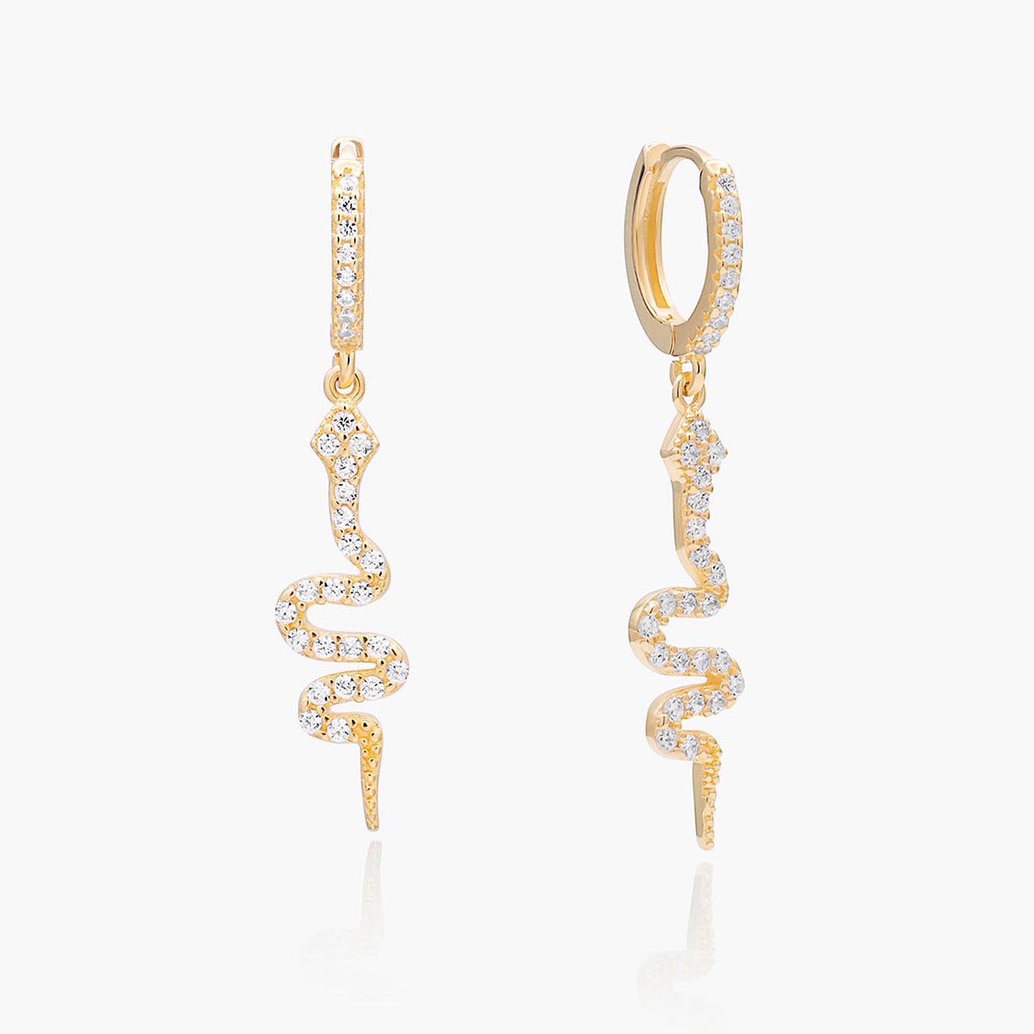 Playa Luna Jewelry Gold Snake Huggie Hoop Drop Earrings Billie