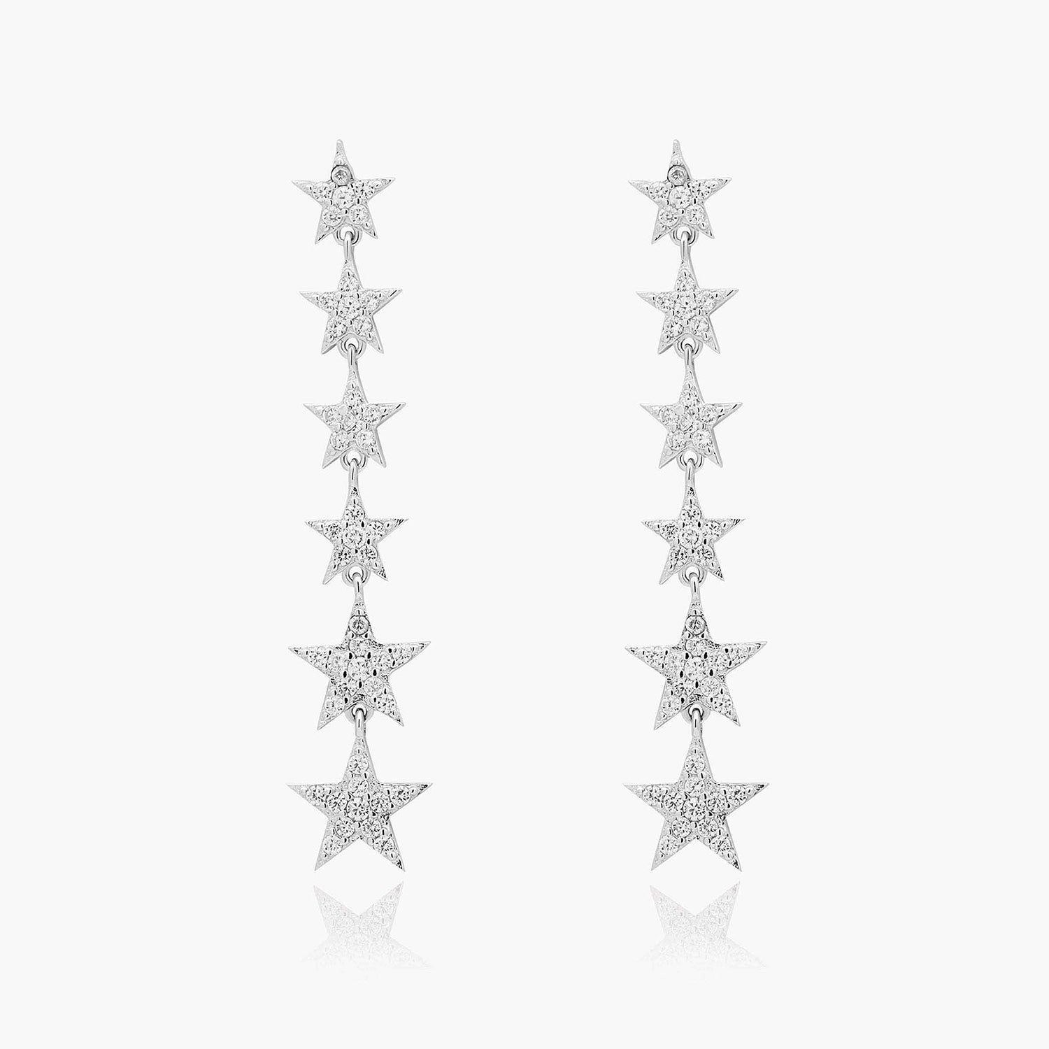 Playa Luna Jewelry Sterling Silver Star Drop Earrings Nova