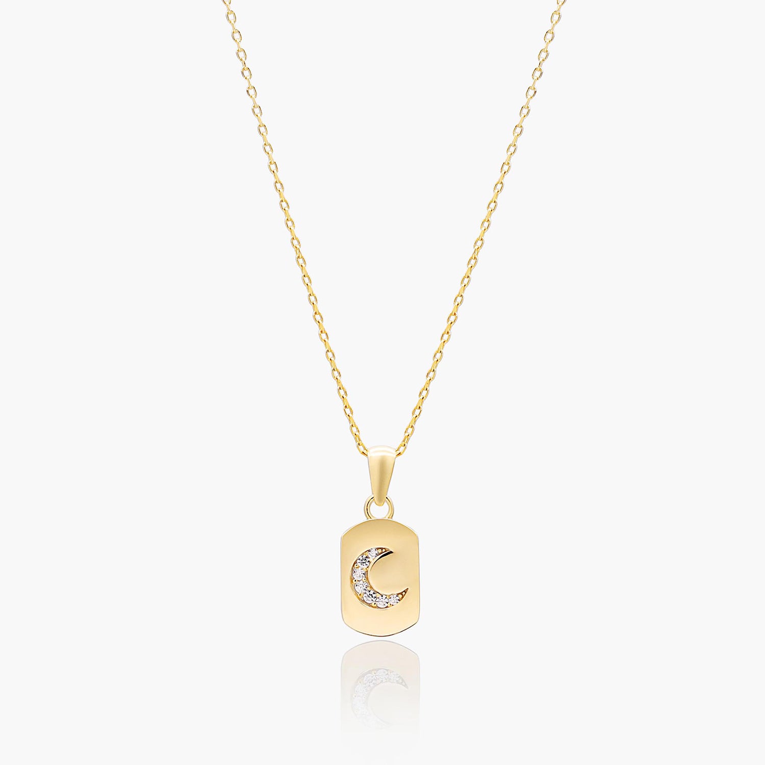 Playa Luna Jewelry Gold Moon Tag Necklace Selena
