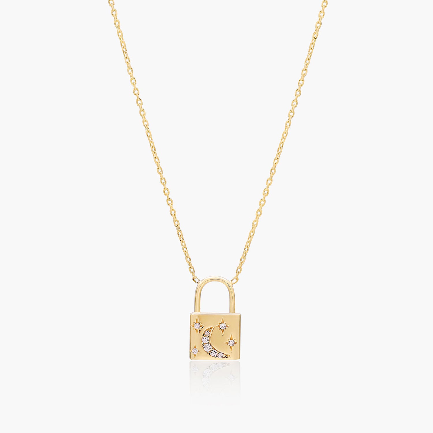 Playa Luna Jewelry Gold Lock Necklace Aurora
