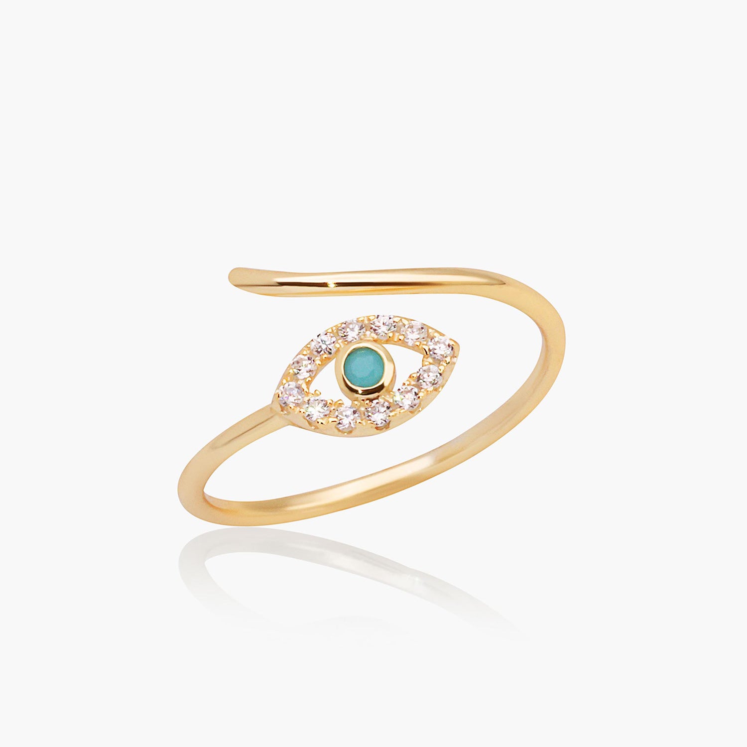 Playa Luna Jewelry Gold Dainty Evil Eye Ring Maya