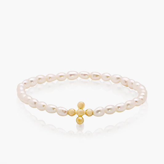 Playa Luna Jewelry Gold Flower Pearl Bracelet Nicole