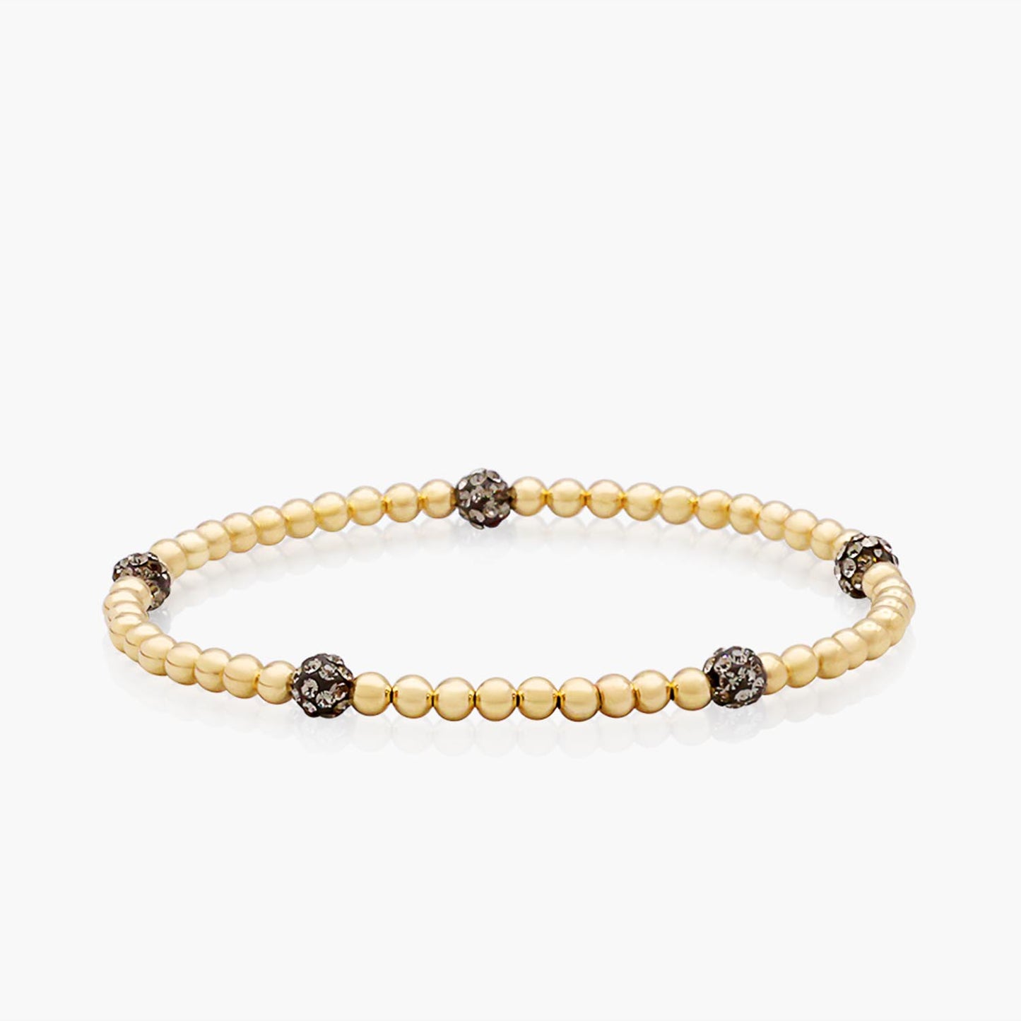 Playa Luna Jewelry Gold Bead Bracelet with Gray Gems Demi