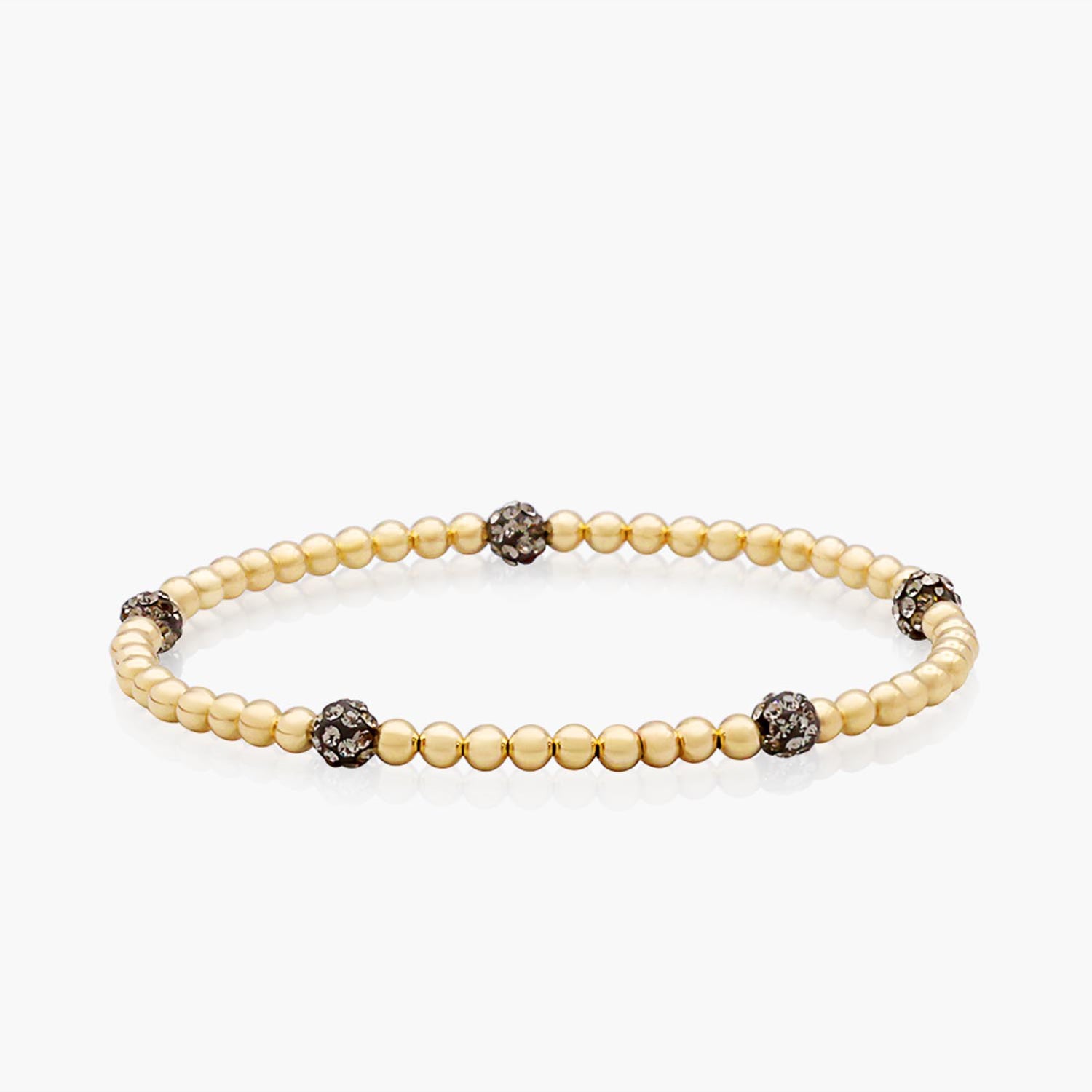 Playa Luna Jewelry Gold Bead Bracelet with Gray Gems Demi