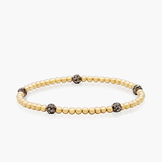 Playa Luna Jewelry Gold Bead Bracelet with Gray Gems Demi