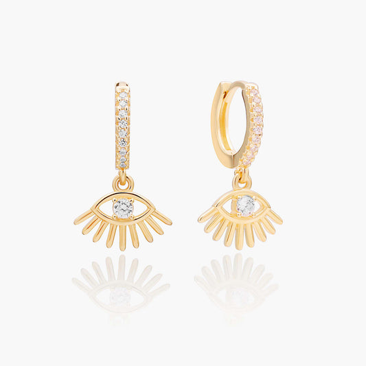 Playa Luna Jewelry Gold Evil Eye Huggie Hoop Earrings Kai