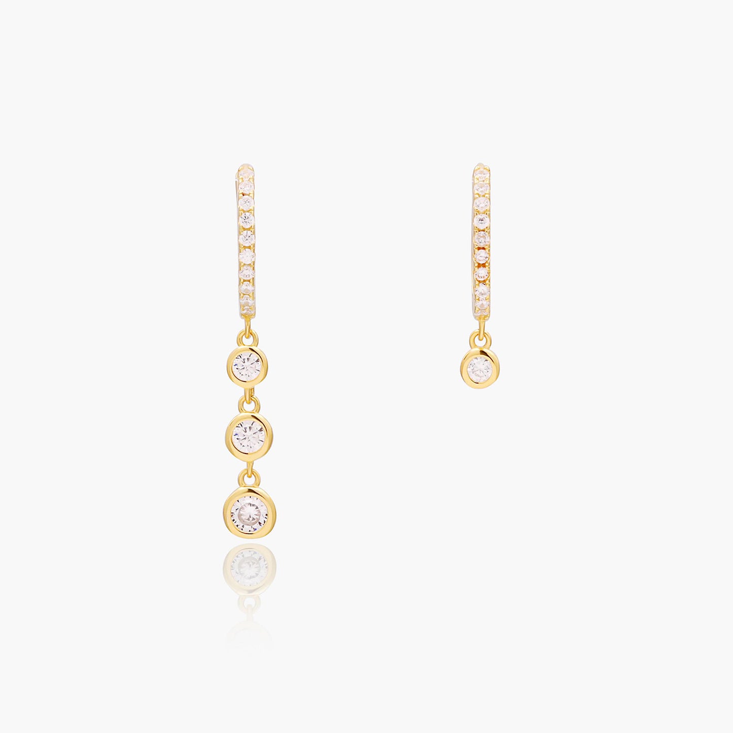 Playa Luna Jewelry Gold Mismatched Huggie Hoop Drop Earrings Cara