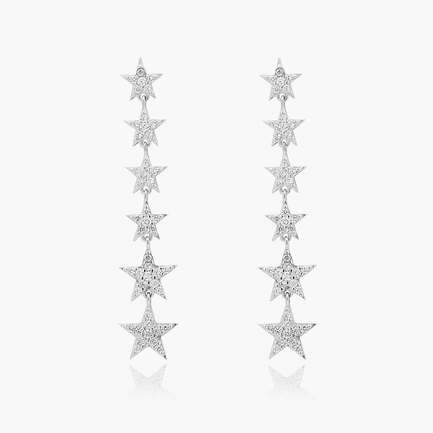 Playa Luna Jewelry Sterling Silver Star Drop Earrings Nova