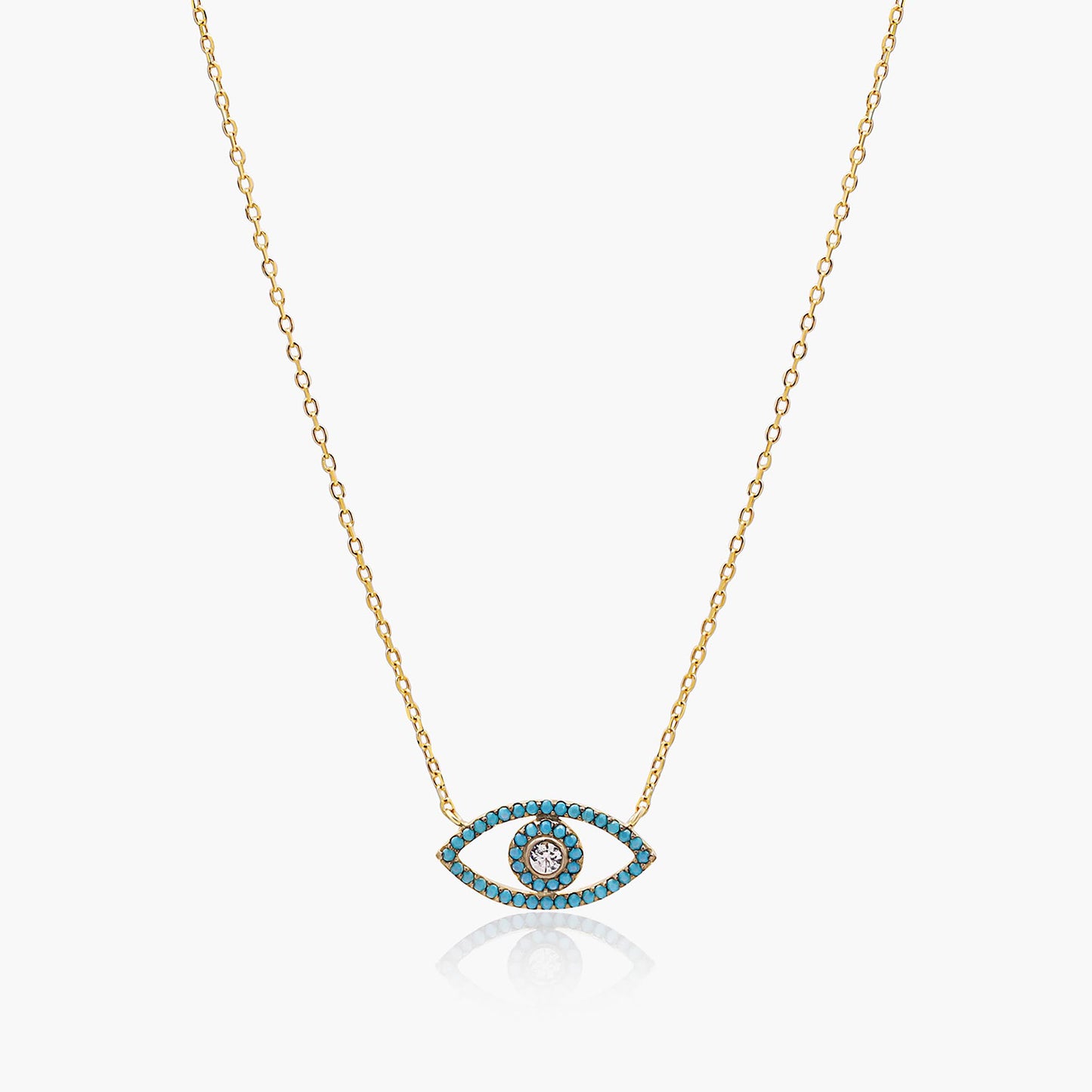 Playa Luna Jewelry Blue and Gold Evil Eye Charm Necklace Cleo