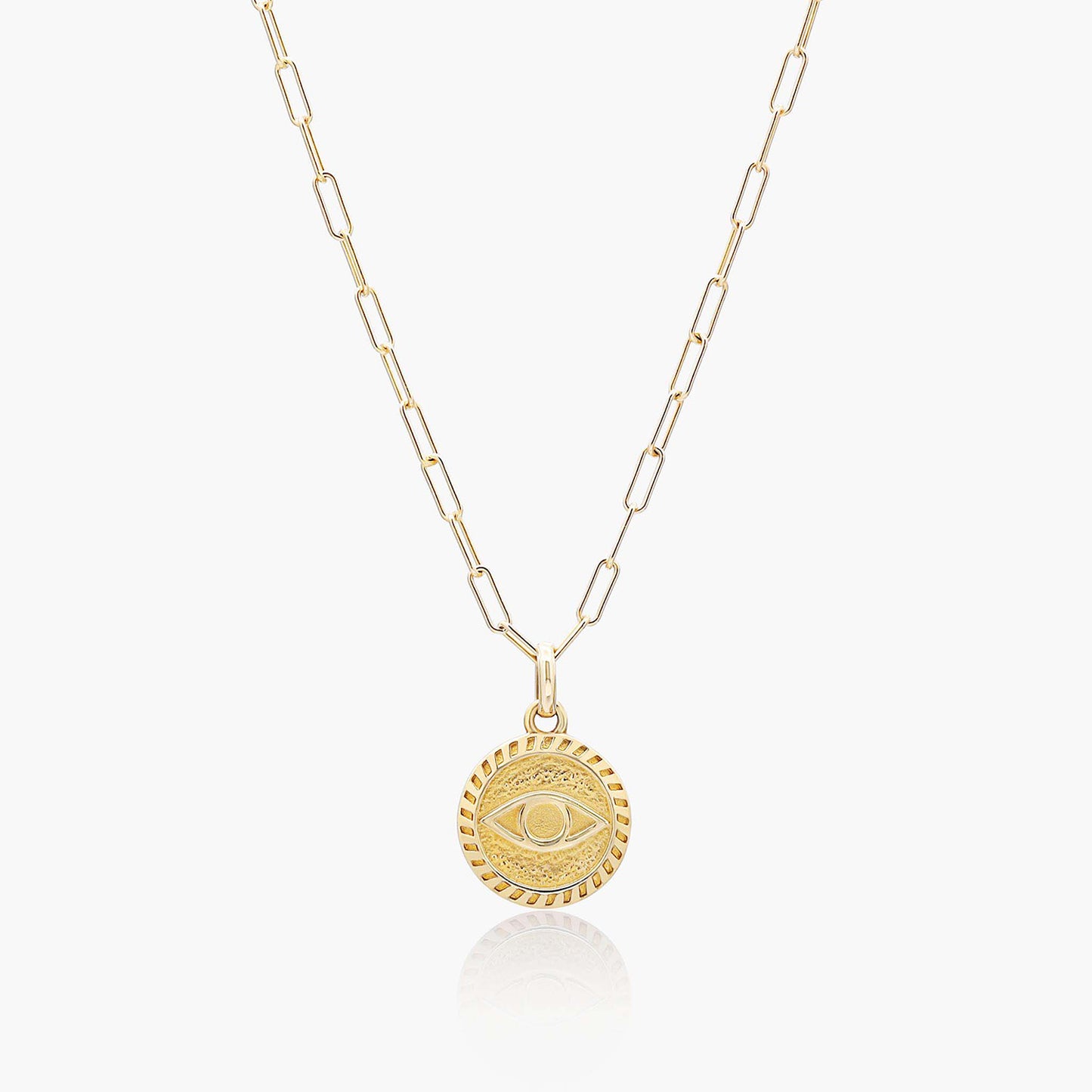 Playa Luna Jewelry Gold Evil Eye Coin Necklace Meghan
