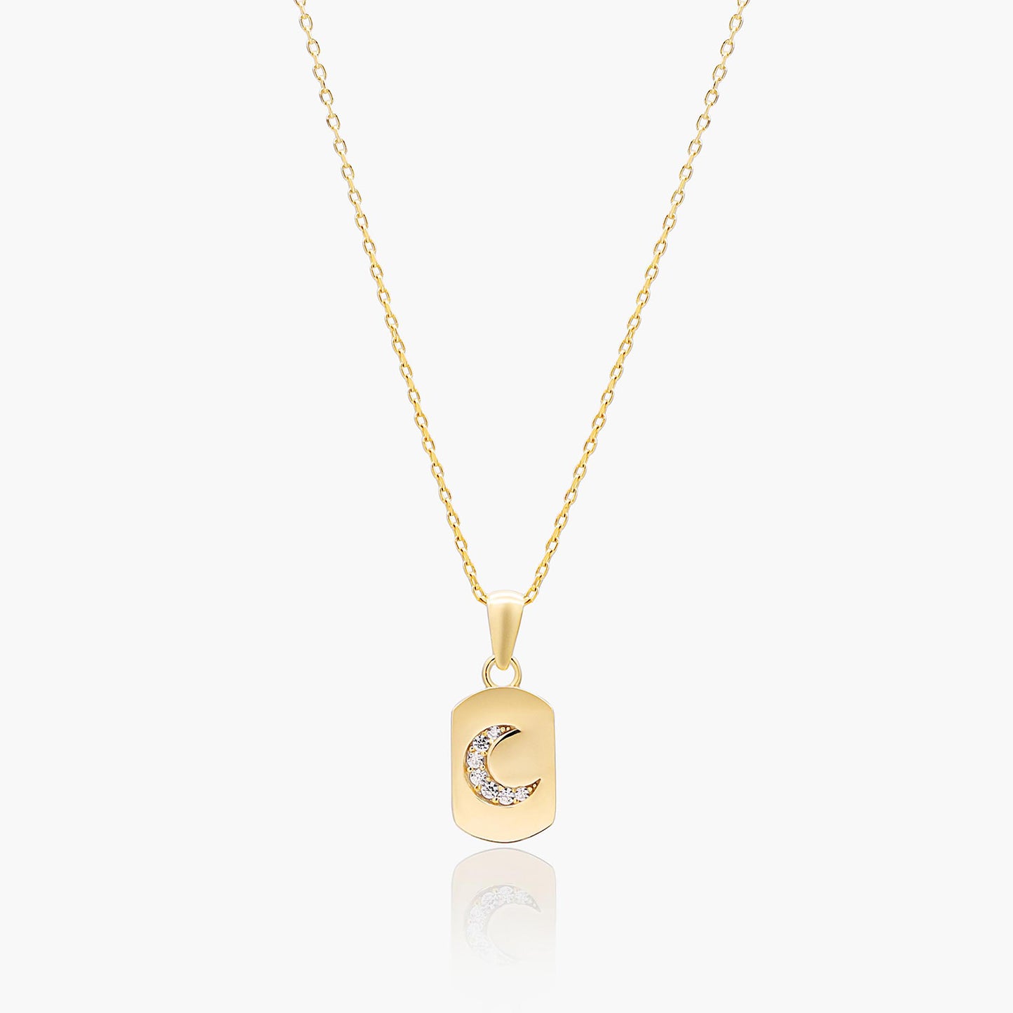 Playa Luna Jewelry Gold Moon Tag Necklace Selena