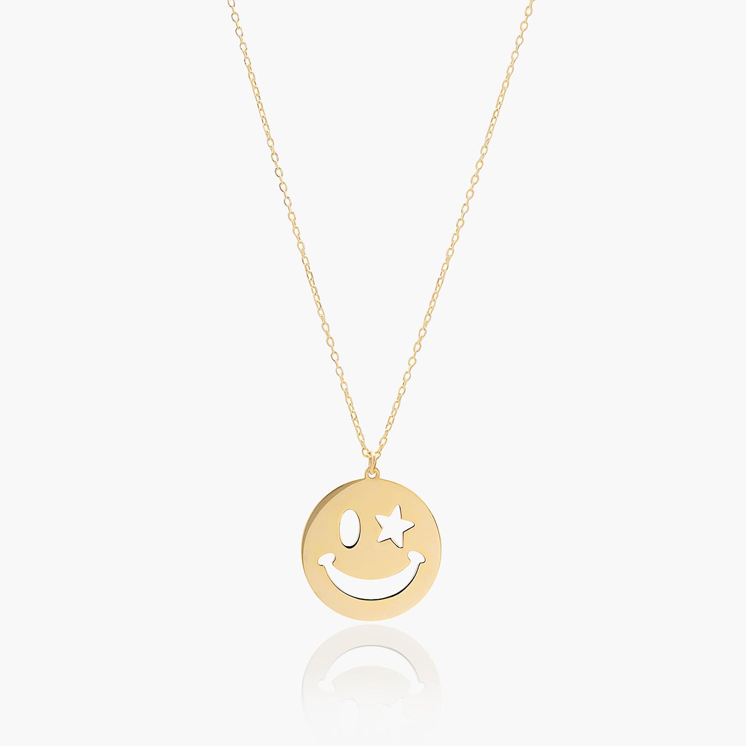 Playa Luna Jewelry Gold Pendant Smiley Face Necklace Alisa