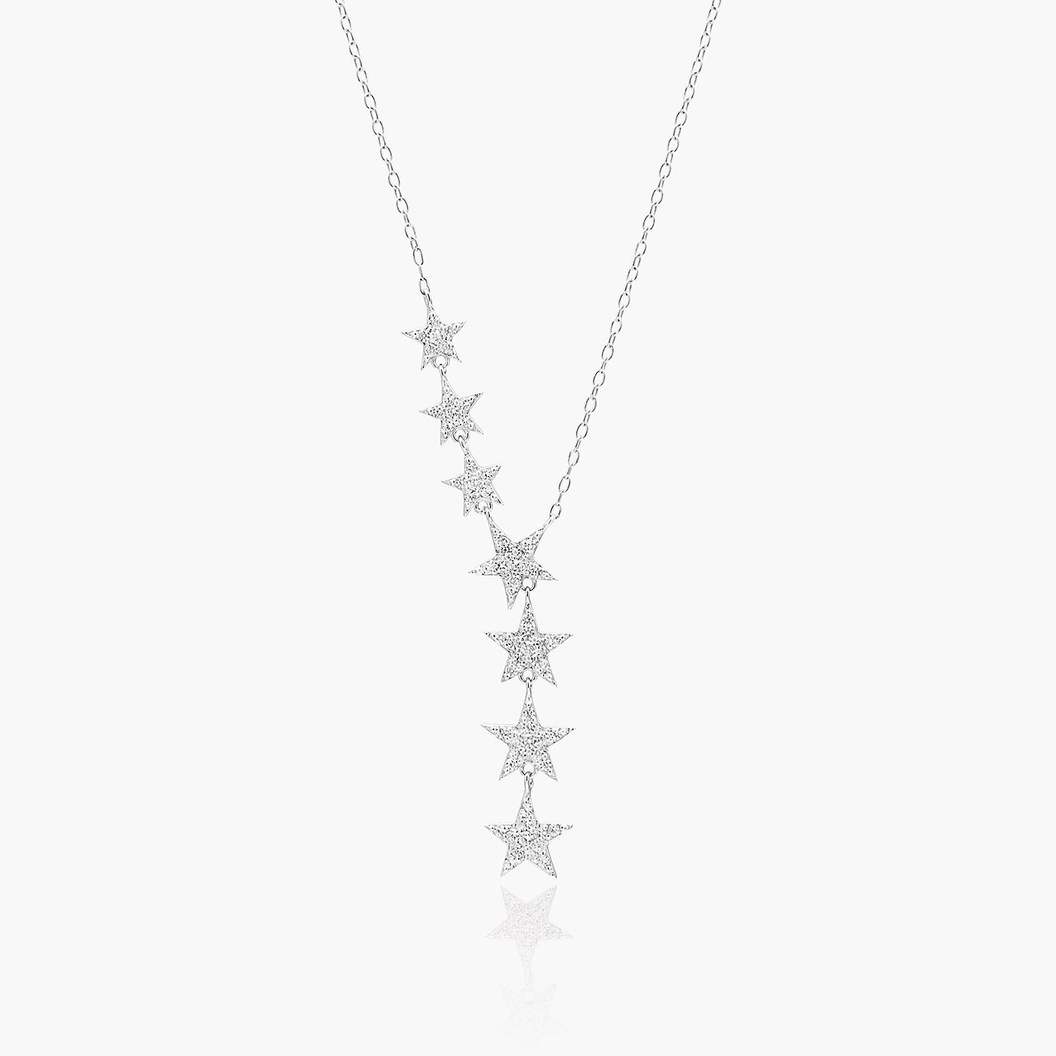 Playa Luna Jewelry Sterling Silver Star Drop Necklace Ella Silver
