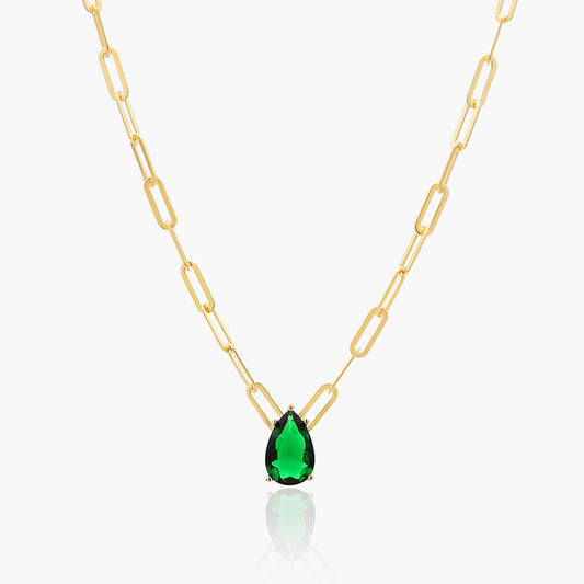 Playa Luna Jewelry Green Teardrop Gem Necklace Gia